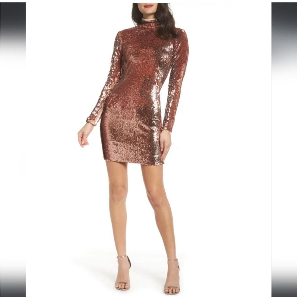 Sequin Long Sleeve Dress